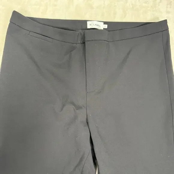 The Reset R Label Trouser Pants Women's Size Medium M Cropped Stretch Black - Picture 2 of 8